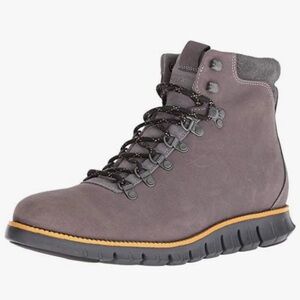 NIB!!Cole Haan Gray Lace-Up Water Resistang Leather Trail Boot - 9.5